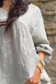 Kiti Paisley Damask Artist Smock Mocha